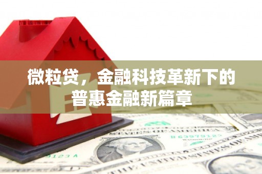 阳泉微粒贷，金融科技革新下的普惠金融新篇章