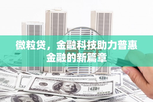 越城微粒贷，金融科技助力普惠金融的新篇章
